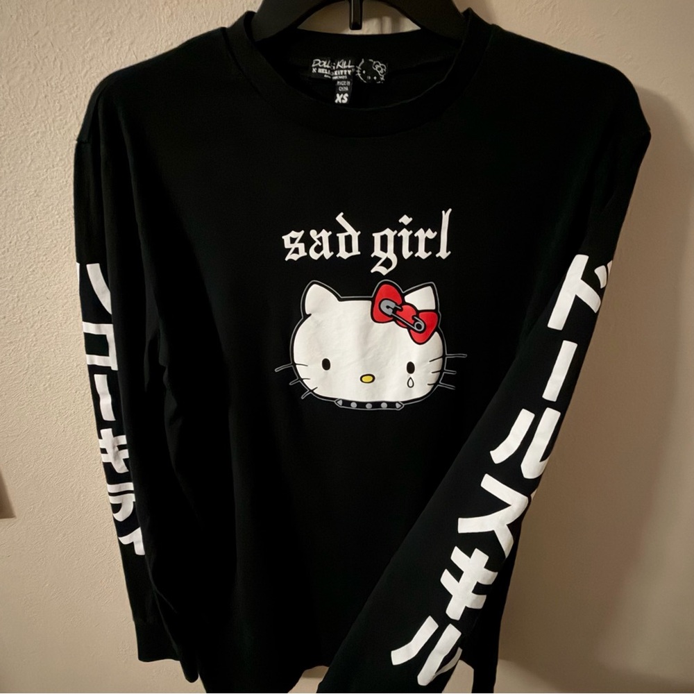 Dolls Kill X Hello Kitty - Sad Grls Club Graphic Tee - XS